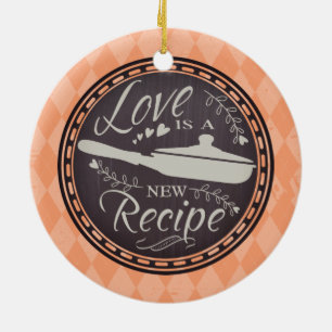 Custom kleur liefde is nieuw recept kerst ornament