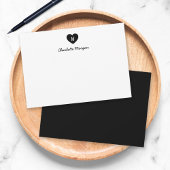 Custom Kleur Monogram Hart Modern Script Notitiekaartje