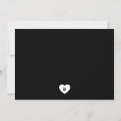 Custom Kleur Monogram Hart Terug Modern Script Notitiekaartje (Achterkant)