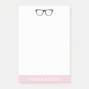 CUSTOM KLEUR Nerdy Black Bril Persoonlijk Post-it® Notes