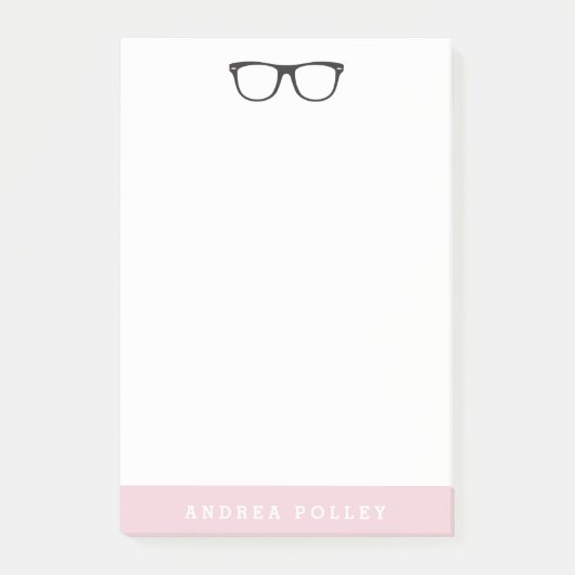 CUSTOM KLEUR Nerdy Black Bril Persoonlijk Post-it® Notes (Voorkant)