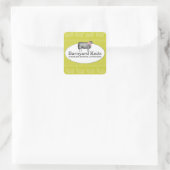 Custom kleur schapenwol breien haaklabel 2 vierkante sticker (Tas)