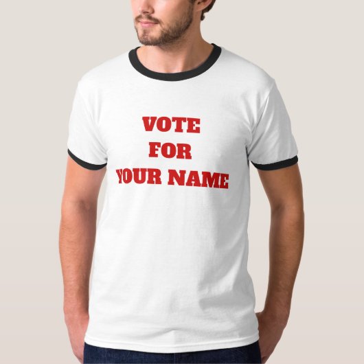 Custom kleur stem voor Jouw naam Grappig Politiek T-shirt (Voorkant)