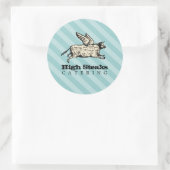 Custom Kleur Vliegende koe Rundvlees Snijders Chef Ronde Sticker (Tas)