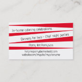 Custom kleur vork lepel kaars boog dineren visitekaartje (Achterkant)