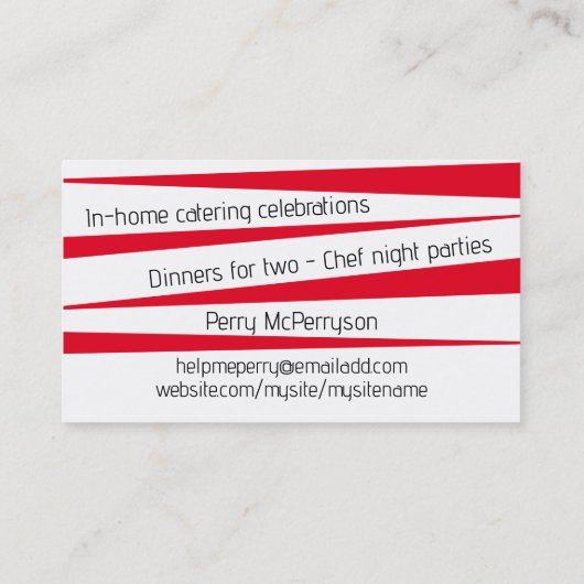 Custom kleur vork lepel kaars boog dineren visitekaartje (Achterkant)