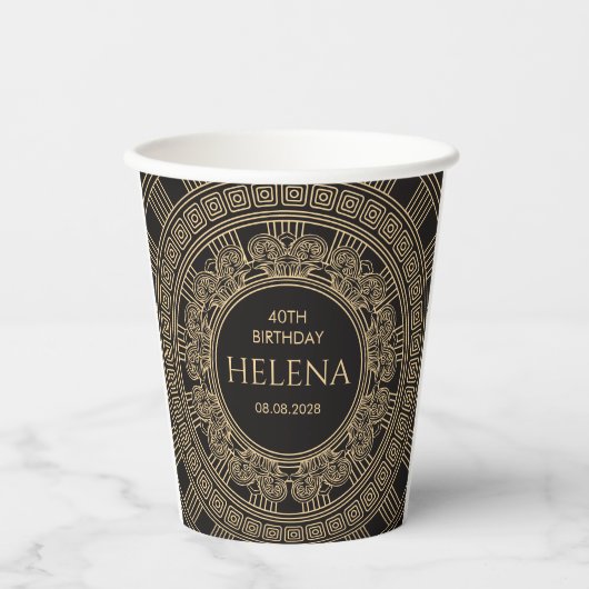 CUSTOM KLEUREN elegante Griekse of Romeinse verjaa Papieren Bekers (Voorkant)