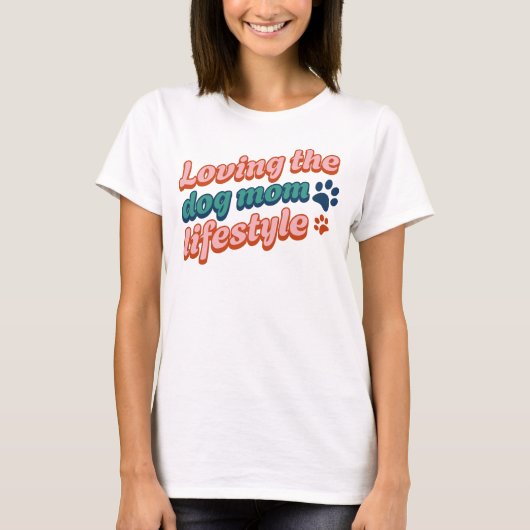 Custom Kleuren Gift Liefhebben van de Hond Mama Li T-shirt (Voorkant)