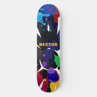 Custom Kleurrijke 2D Animatie Blauw Zwart Paarse Persoonlijk Skateboard