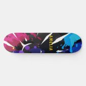 Custom Kleurrijke 2D Animatie Blauw Zwart Paarse Persoonlijk Skateboard (Horizontaal)