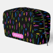 Custom Kleurrijke 80's Retro Neon Lightning School Toilettasje (Rechterhoek)