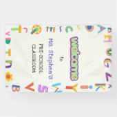 Custom Kleurrijke Brief Welkom Leraar's Classroom Spandoek (Horizontaal)
