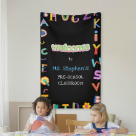 Custom Kleurrijke Brief Welkom Leraar's Classroom Spandoek