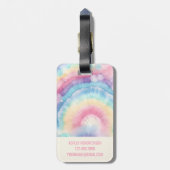 Custom Kleurrijke Groovy Tie Dye Pattern Bagagelabel (Achterkant verticaal)