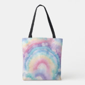 Custom Kleurrijke Groovy Tie Dye Pattern Tote Bag (Achterkant)