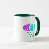 Custom Kleurrijke "Mary" Beste Mam en Vriend, Groe Mok (Voorkant rechts)