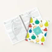 Custom Kleurrijke Vruchten Monogram Verjaardag Notitieboek (Binnen)