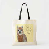 Custom Knitting Project Bag Llama Tote Bag (Voorkant)