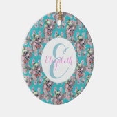 Custom Koala Christmas Botanical  Blauw Keramisch Ornament (Rechts)