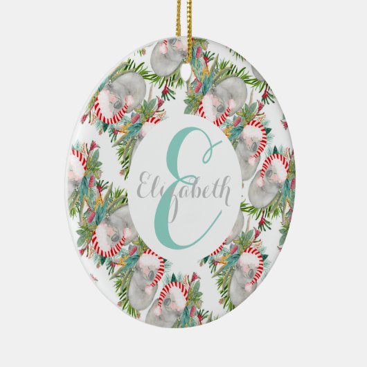 Custom Koala Christmas White Keramisch Ornament (Rechts)