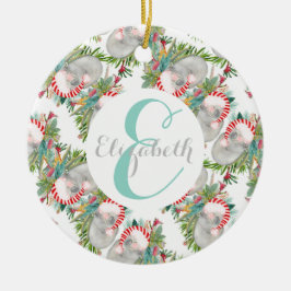 Custom Koala Christmas White Keramisch Ornament