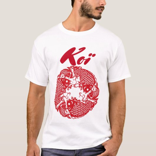 Custom Koi Carp Fish Fan T-shirt (Voorkant)