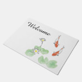Custom Koi Pond White Deurmat (Schuin)