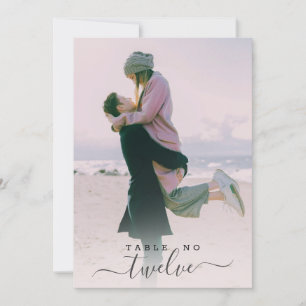 Custom Koppel Foto Hand Geletterd Script Bruiloft Kaart