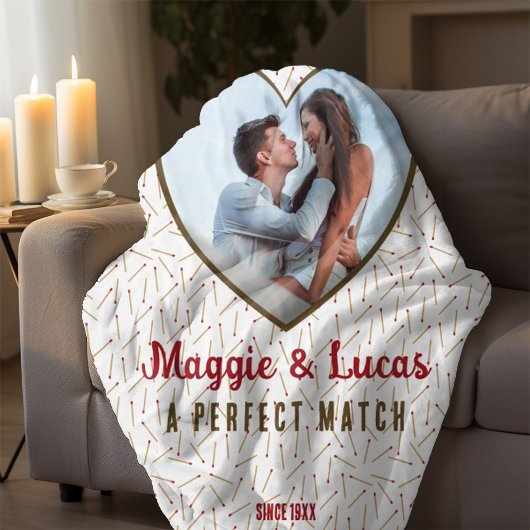 Custom Koppel Perfecte Match Kalligrafie Naam Fleece Deken
