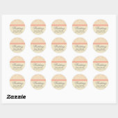 :custom: koraal/crème Damask bruiloft uitnodigen z Ronde Sticker (Vel)