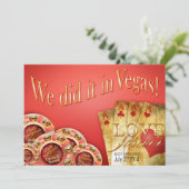 ::CUSTOM:: Koraal Goud Las Vegas Deluxe Trouwen Kaart (Staand voorkant)