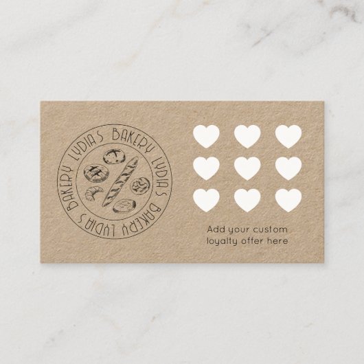 Custom Kraft Bakery Loyalty Card (Voorkant)