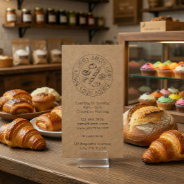 Custom Kraft Business Card with Hand-Drawn Logo Visitekaartje