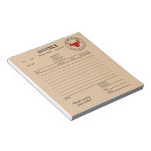 Custom Kraft Butcher Shop Invoice  Notitieblok (Schuin)