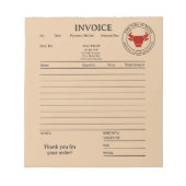 Custom Kraft Butcher Shop Invoice  Notitieblok (Voorkant)