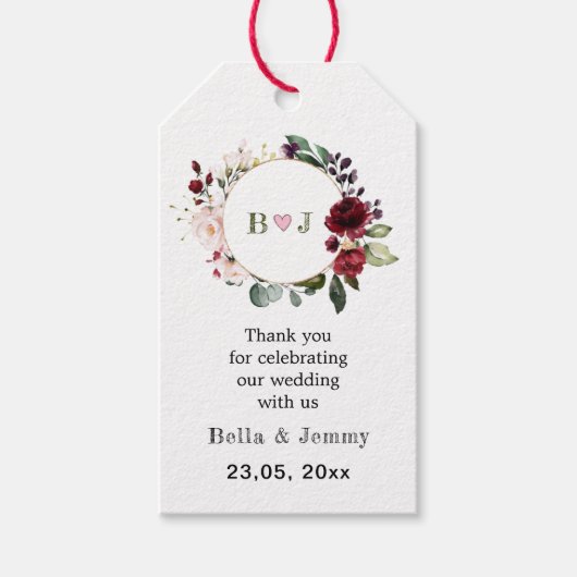 Custom Kraft Paper, Personalized Wedding, Dank u Cadeaulabel (Voorkant)