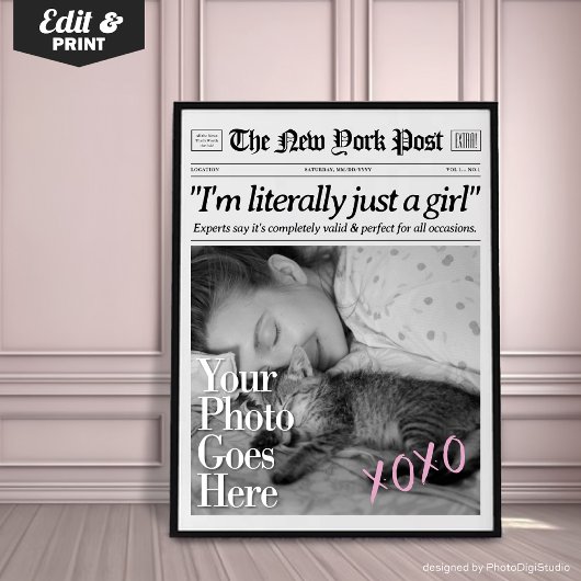 Custom Krant Print Meisjes Dorm Trendy Wall Art