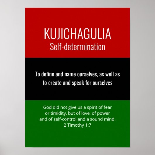 Custom KUJICHAGULIA Self Determination Kwanzaa Poster (Voorkant)