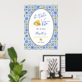 Custom La Dolce Vita Newlywed Coastal Home Poster (Thuiskantoor)