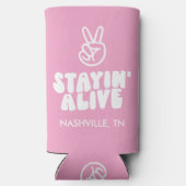 Custom Laatste Disco Bachelorette Disco Ball Seltzer Blikjeskoeler (Achterkant)