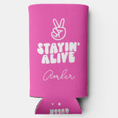 Custom Laatste Disco Dancing Queen Bachelorette Seltzer Blikjeskoeler (Achterkant)