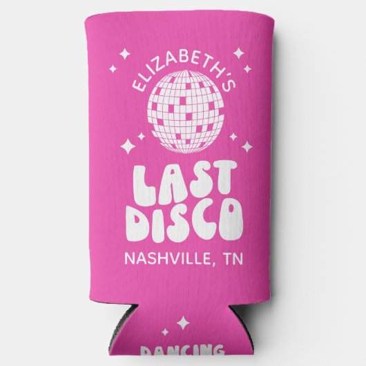 Custom Laatste Disco Dancing Queen Bachelorette Seltzer Blikjeskoeler (Voorkant)