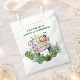Custom Label Jungle Safari Wild Treats for Kids Bedankzakje