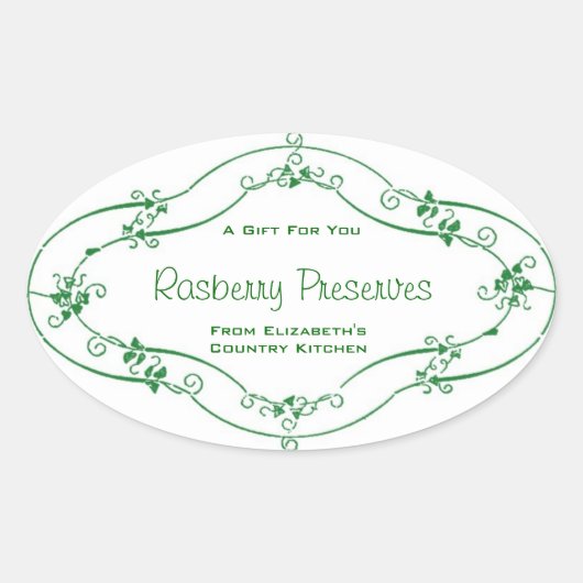 Custom Label voor Jam Jelly Behoudt het bakken (Voorkant)