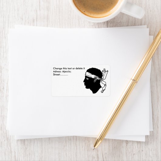 Custom Label with Flag of Corsica, Frankrijk (Insitu)