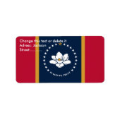 Custom Label with Flag of Mississippi, USA (Voorkant)
