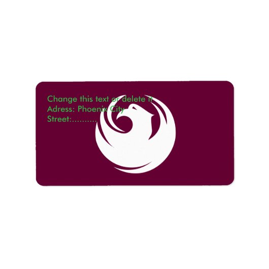 Custom Label with Flag of Phoenix City, Arizona (Voorkant)