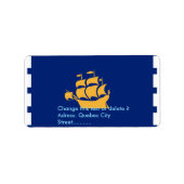 Custom Label with Flag of Quebec City, Canada (Voorkant)