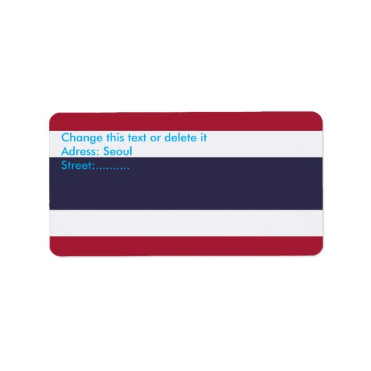 Custom Label with Flag of Thailand (Voorkant)