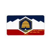 Custom Label with Flag of Utah, USA (Voorkant)